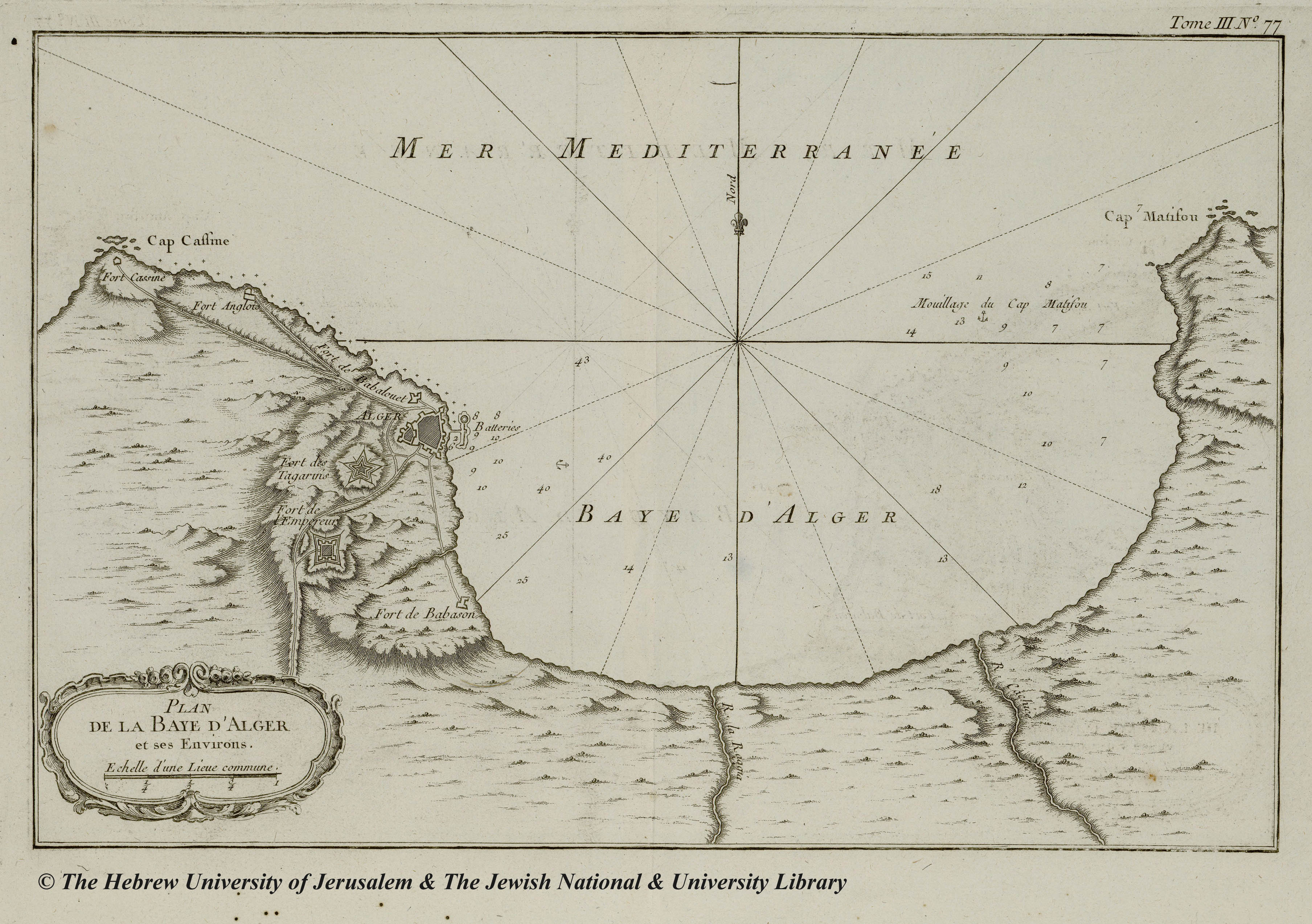 Plan de la baie d'Alger et ses environs en 1764