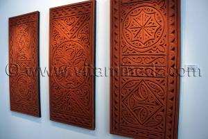 Décorations murales zénètes Timimoun  Œuvres et Motifs De terre et d\'argile, réalisées lors de l\'expo Tlemcen 2011