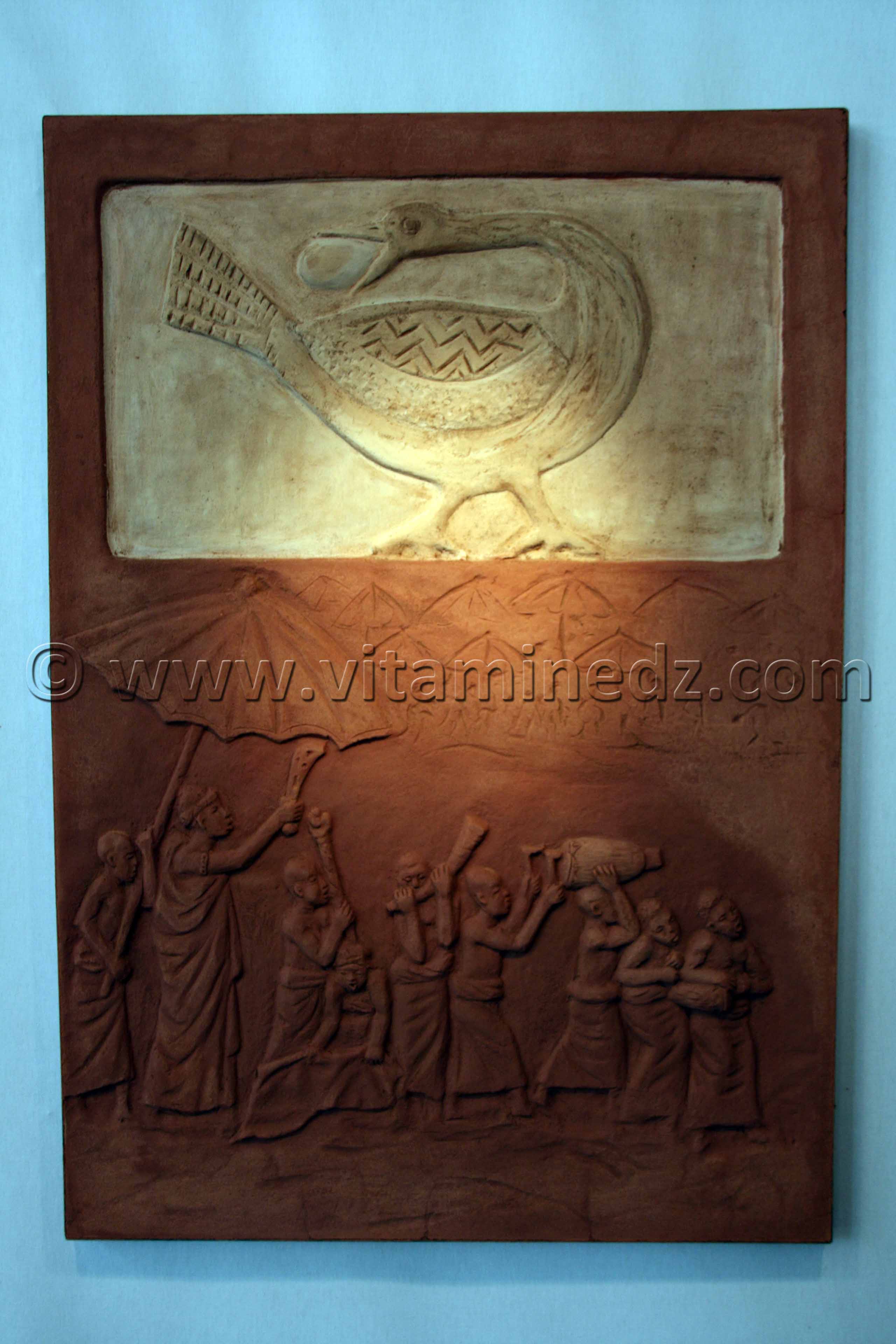 Décorations murales du Ghana - Œuvres et Motifs De terre et d'argile, réalisées lors de l'expo Tlemcen 2011