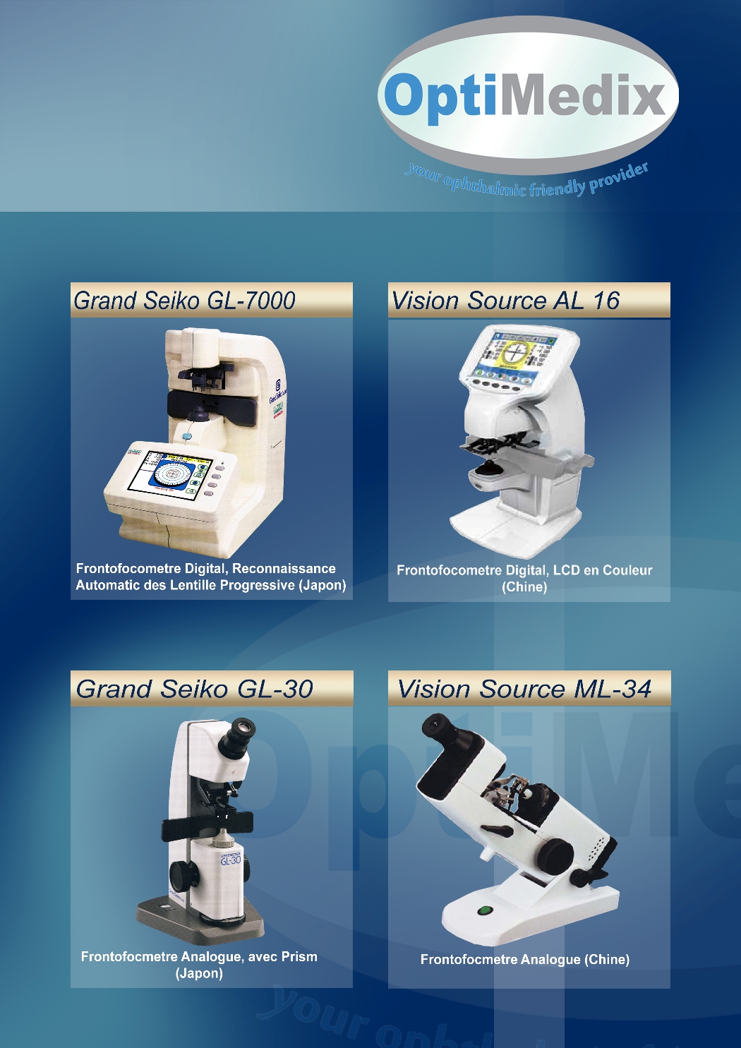 Fournisseur des Frontofocometres Digital et Analogue