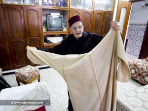 Djellaba 100% Tlemcenienne de l\'un des derniers tisserands de Tlemcen, El Hadj Ali