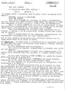 DOC FLN A 11   WILAYA 1 LETTRE DU Cdt El Hadj Lakhder au Capitaine Amar achi