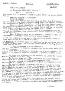 DOC FLN A 11   WILAYA 1 LETTRE DU Cdt El Hadj Lakhder au Capitaine Amar achi du 28/9/1958