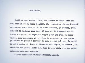 Un document de Ahmed Nouaouara Wilaya 1 les Aurès