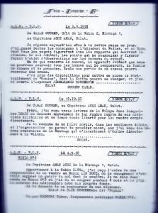Lettres de Mr Tahar Ouchen S/L de la nahiya 2 mantika 1  W1 au Cpt  Mr Achi A mar du 4/9/1958 et du 6/10/1958 et du 10/ 9 /1958