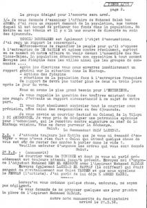 وثيقة افلان ا15-2 الولاية الاولى من القائد الحاج لخضر الى النقيب عار اشي من 21/09/1958