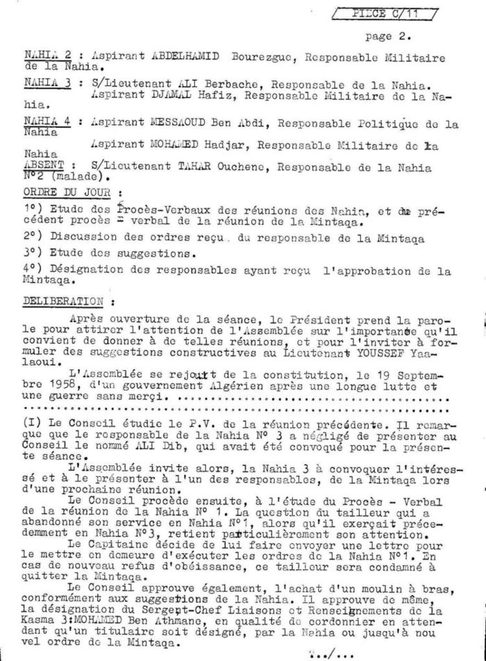 Document de L'ALN   ET   FLN     C11-1  wilaya 1