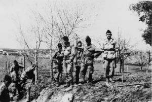 La vie au Commando Les Harkis plantent des arbres, une façon de les occuper, en Avril 1962.