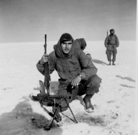 بوحمامة مكسوة بالثلوج بفصل الشتاء بشهر فبرايرسنة 1960 اثناء عملية بجبل شلية