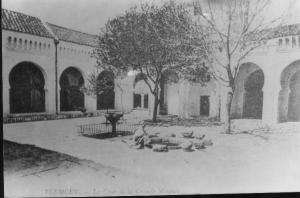 Photo Ancienne de Tlemcen  La Grande mosquée avec arbres à l\'interieur