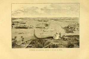 Vieux livre relatant l\'Algérie  Panorama de Ghardaia (vue prise de Melika)