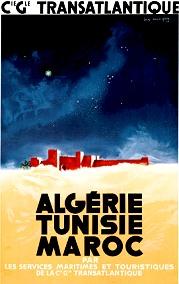 Affiche ancienne d\'Algérie, Tunisie et Maroc ... (Publicité, Propagande, Tourisme)