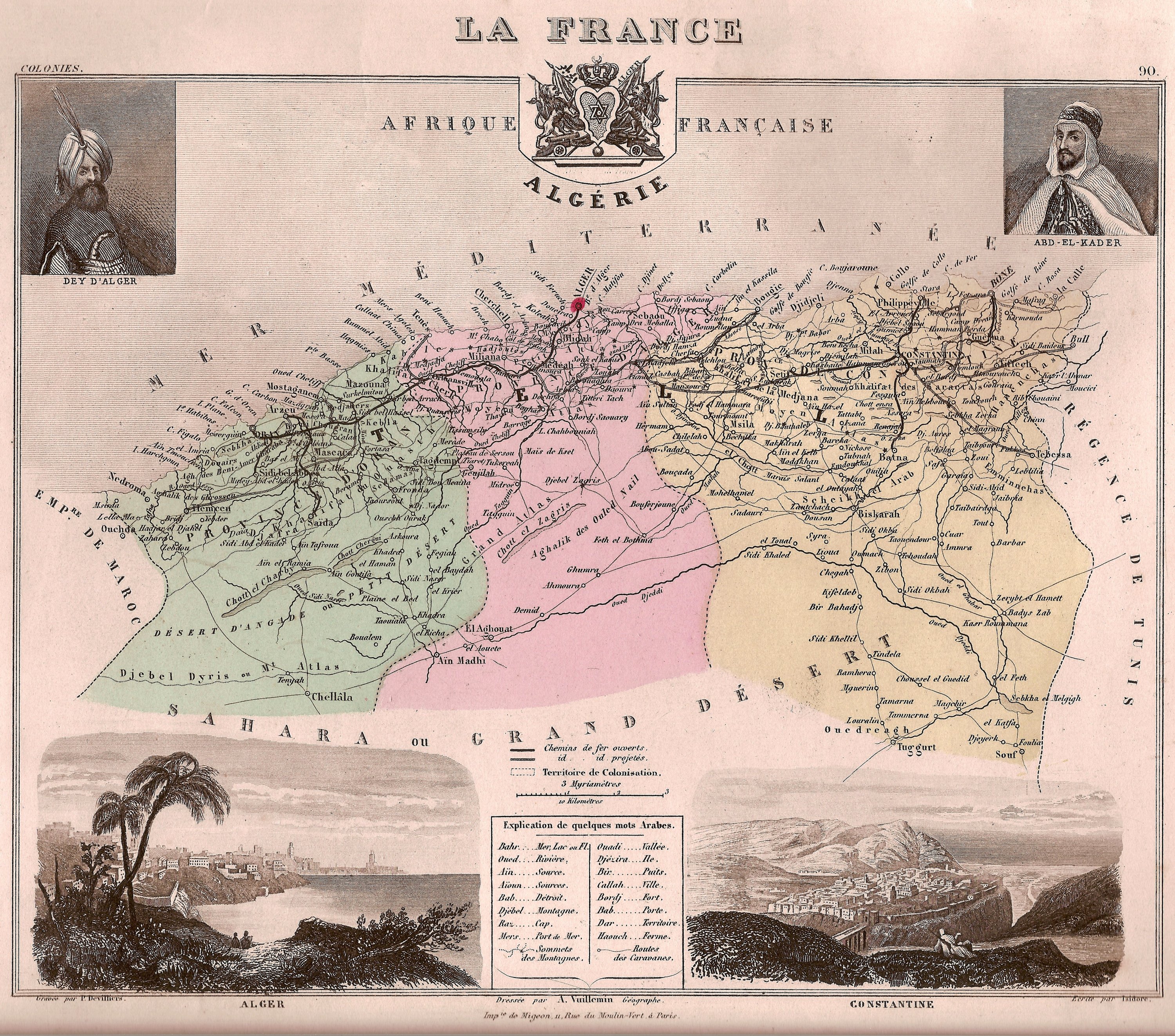 Carte ancienne d'Algérie