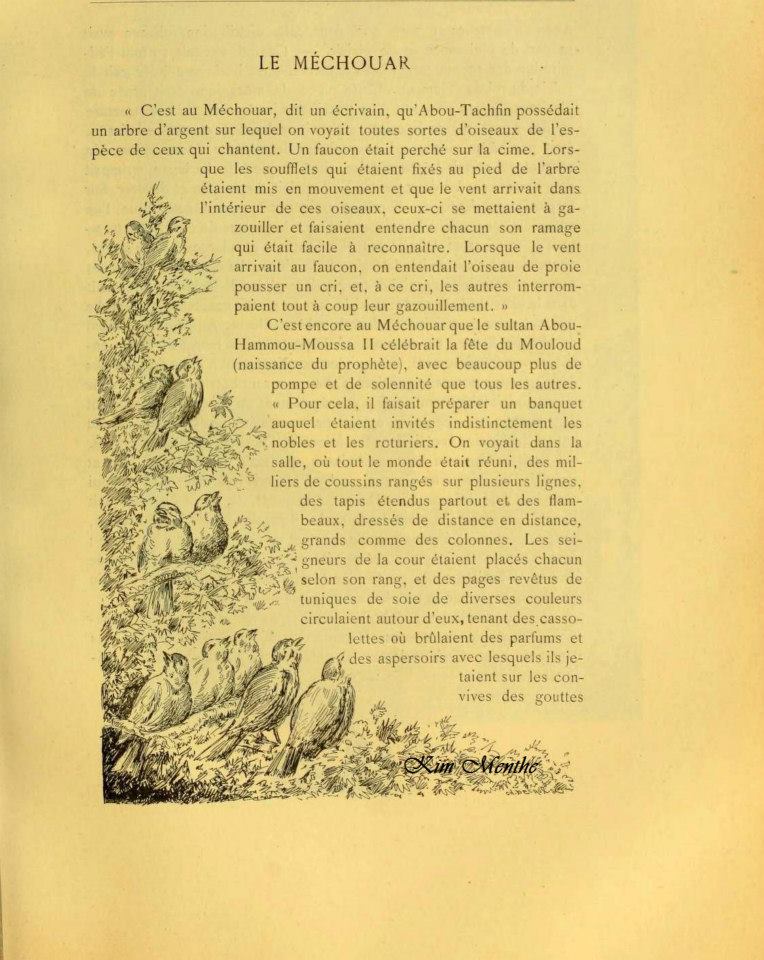 Vieux livre relatant l'Algérie  Texte sur le Mechouar