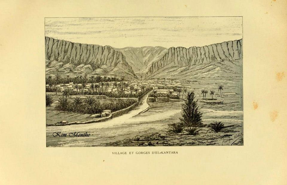 Village et Gorges d'El KantaraVieux livre relatant l'Algérie