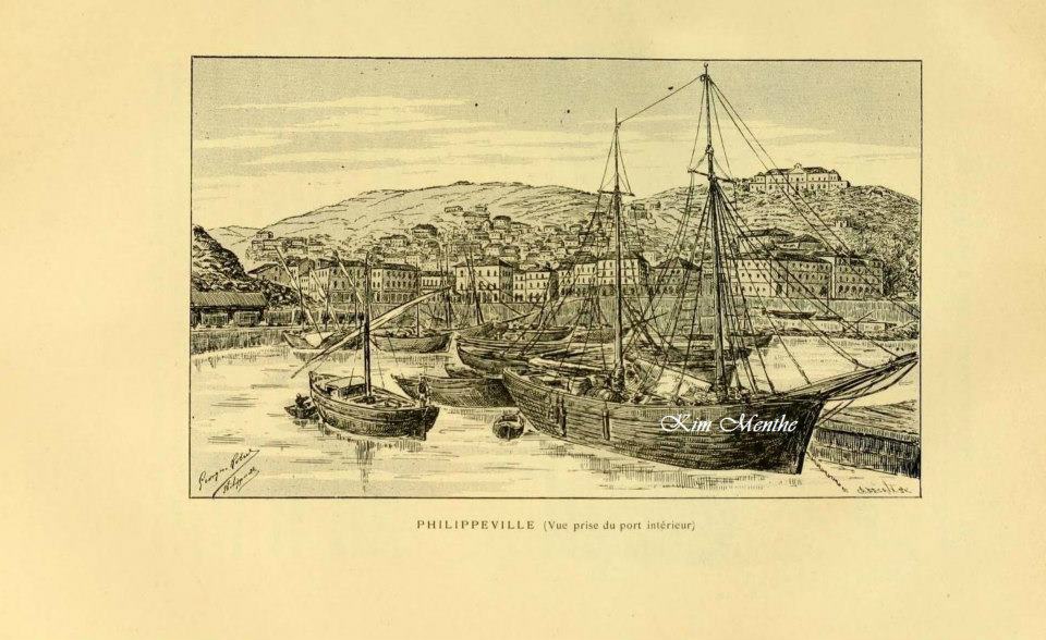 Philippeville, Vue du port intérieur - Vieux livre relatant l'Algérie