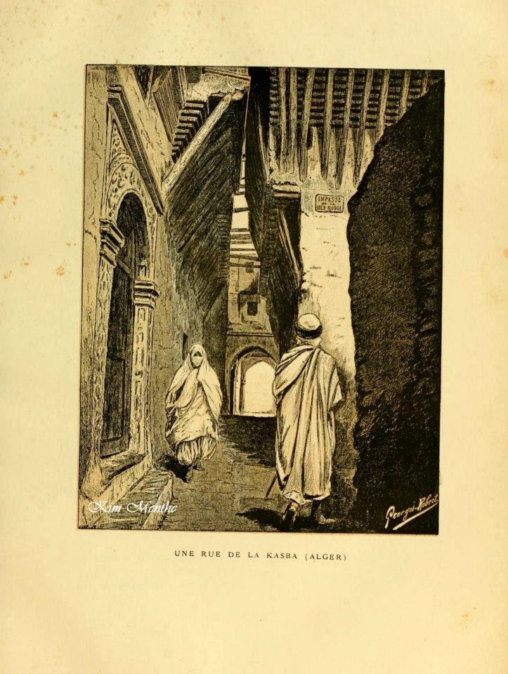 Une rue de la Casbah, Vieux livre relatant l'Algérie