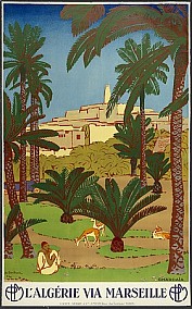 Affiche ancienne d'Algérie, Tunisie et Maroc ... (Publicité, Propagande, Tourisme)