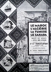 Affiche ancienne d'Algérie, Tunisie et Maroc ... (Publicité, Propagande, Tourisme)