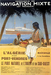 Affiche ancienne d'Algérie, Tunisie et Maroc ... (Publicité, Propagande, Tourisme)