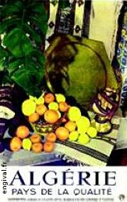 Affiche ancienne d'Algérie, Tunisie et Maroc ... (Publicité, Propagande, Tourisme)