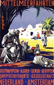 Affiche ancienne d'Algérie, Tunisie et Maroc ... (Publicité, Propagande, Tourisme)