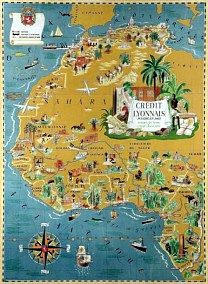 Affiche de la France Coloniale d'Algérie, Tunisie et Maroc ... (Publicité, Propagande, Tourisme)