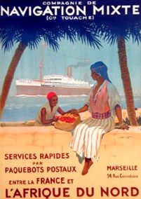 Affiche de la France Coloniale d'Algérie, Tunisie et Maroc ... (Publicité, Propagande, Tourisme)