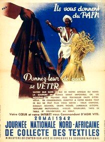 Affiche française de propagande coloniale (Algérie, Tunisie, Maroc)