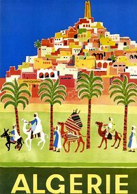 Anciennes Affiches Publicitaires Bateau, Train, Avion Air France vers Algerie, Maroc, Tunisie