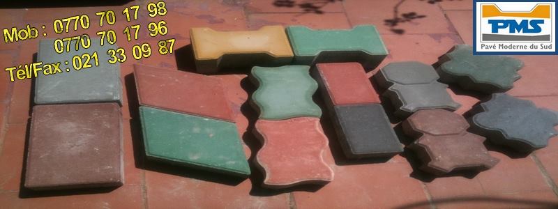 pavé autobloquant, bordure de trottoir et rigole