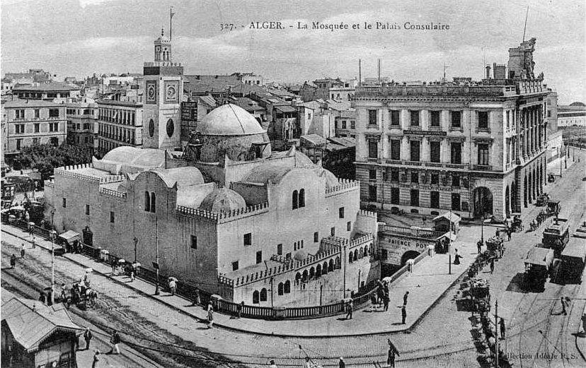 Alger, La mosquée et le palais consulaire, Ancienne photo d'Alger