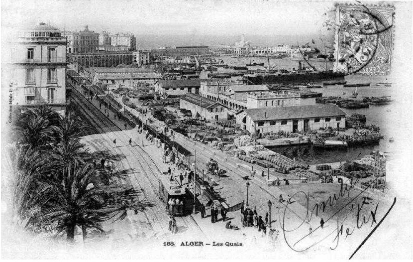 Ancienne photo d'Alger  Les Quais