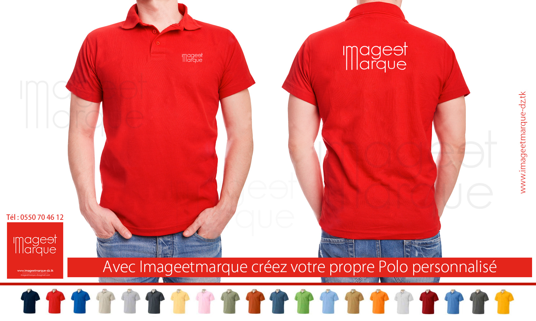 Polo personnalisé, brodé ou imprimé Hydra Alger