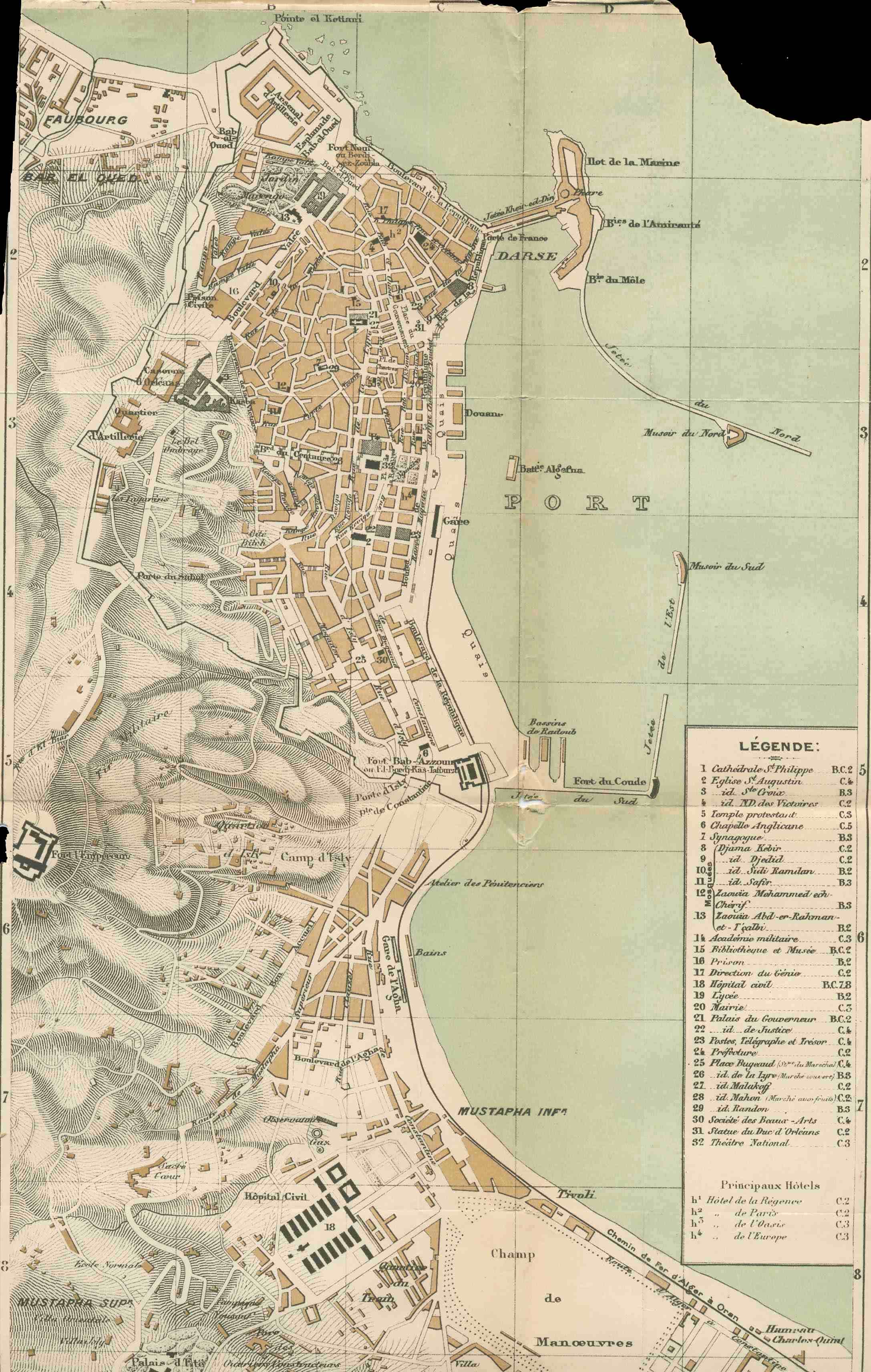 خريطة الجزائر العاصمة سنة 1888