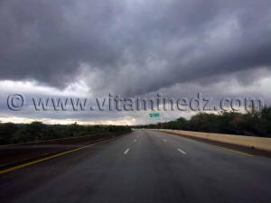 Autoroute Est Ouest, pluie et orages