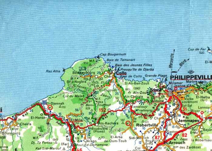 Carte Michelin de Skikda (Philippeville)