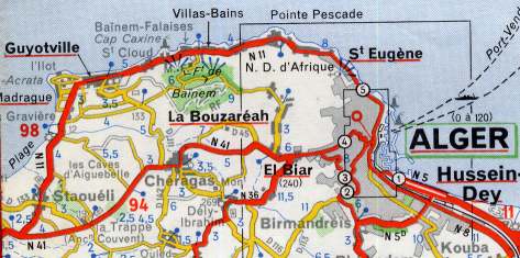 Carte Hammamet (Guyotville) Alger