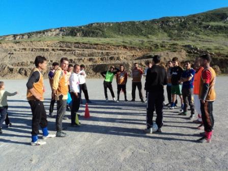 séance d'entrainement d'une équipe de foot