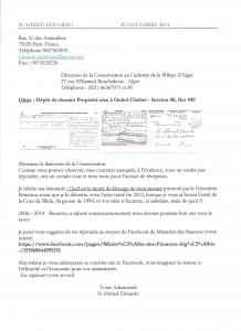 question auDirecteur de la Conservation au Cadastre