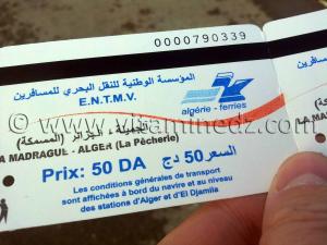 Ticket 50 DA Ferry Alger (Pecherie) La Madrague