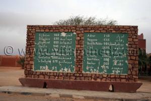 RN5 et RN6, Distances de Timimoun vers, Niamey, Bamako ...
