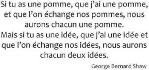 Partagez les Idées  entre vous, même si chacun croit que la sienne est connue de tous ou sans importance !
