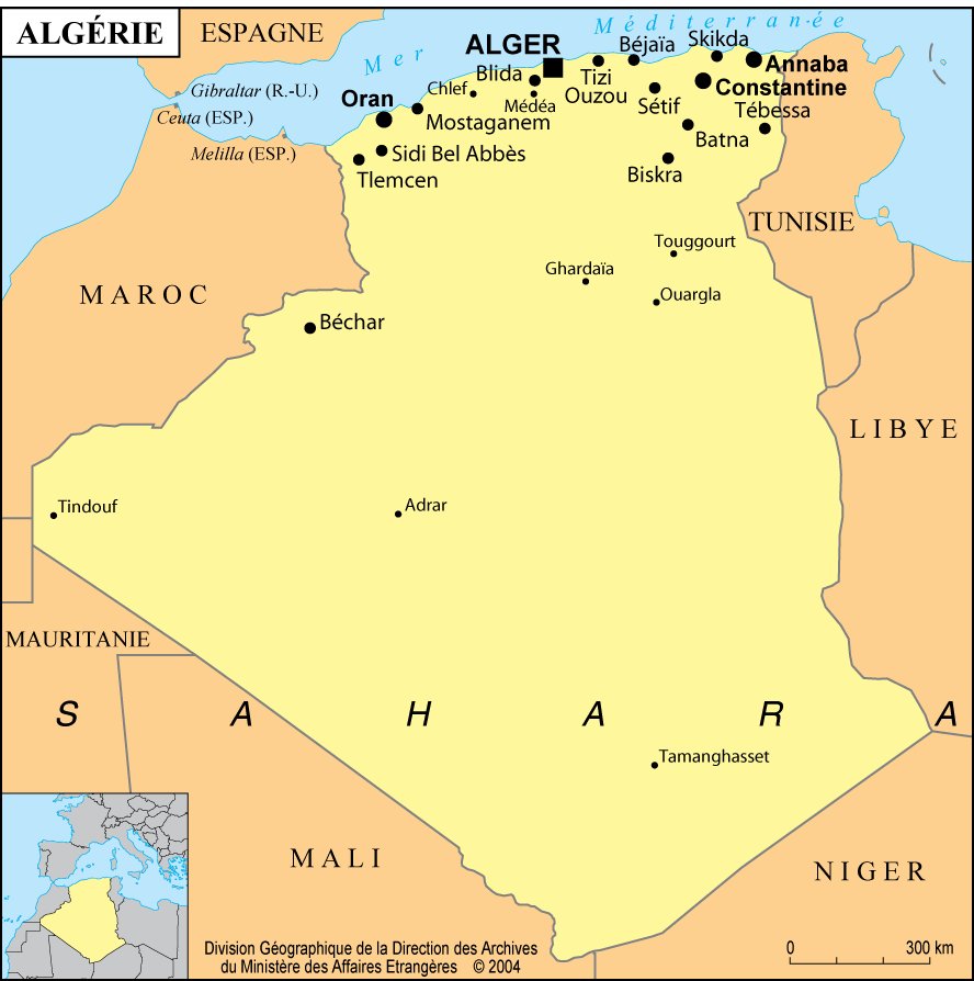 Carte d'Algerie