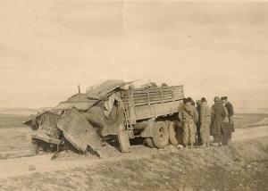 شاحنة عسكرية فرنسية أصيبت بلغم ارضي بضواحي اولاد بودرهم الحامة