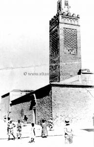 Tlemcen Photo Ancienne - photo rare de la grande mosquée avec pierres d\'origine