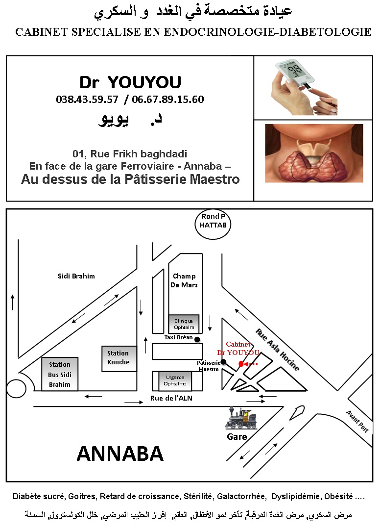 cabinet médical spécialisé en Endocrinologie-Diabétologie Dr YOUYOU