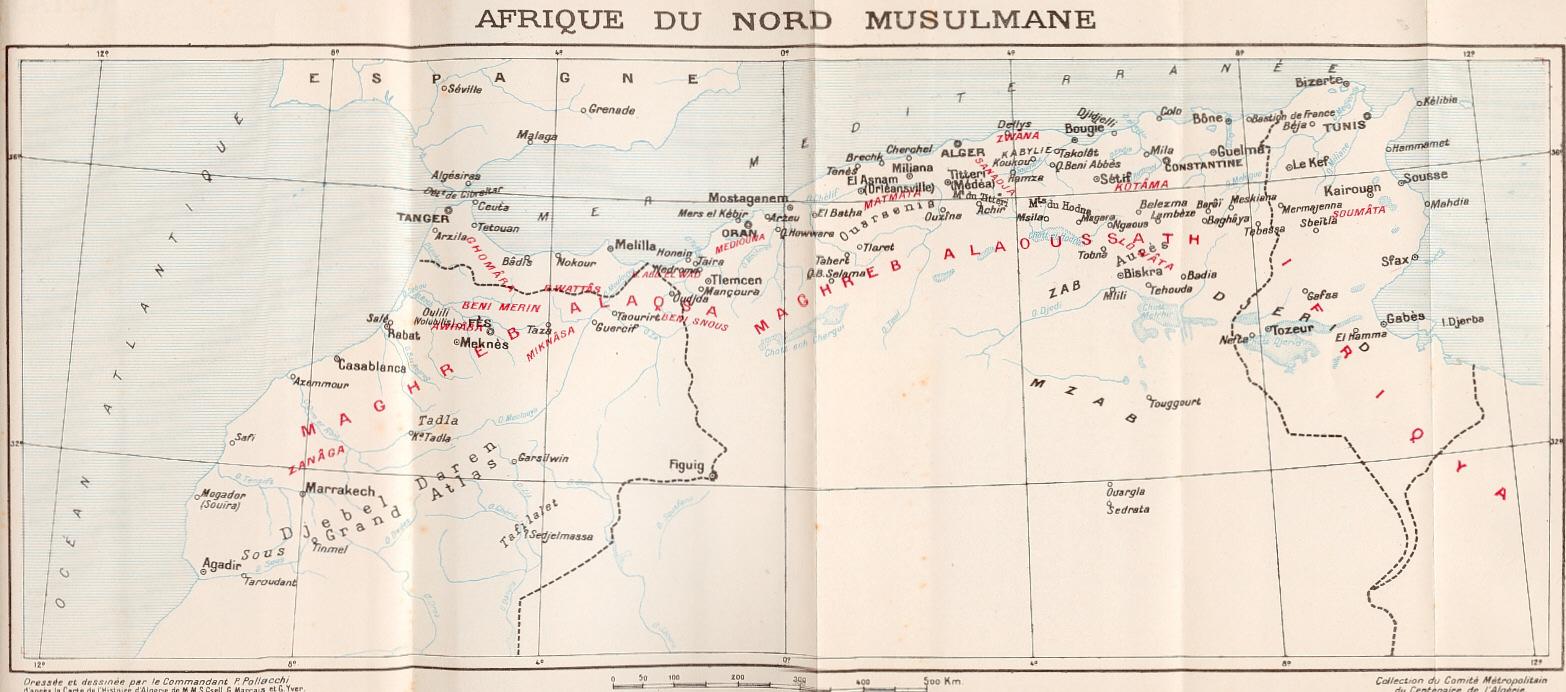 Carte d'Afrique du Nord musulmane