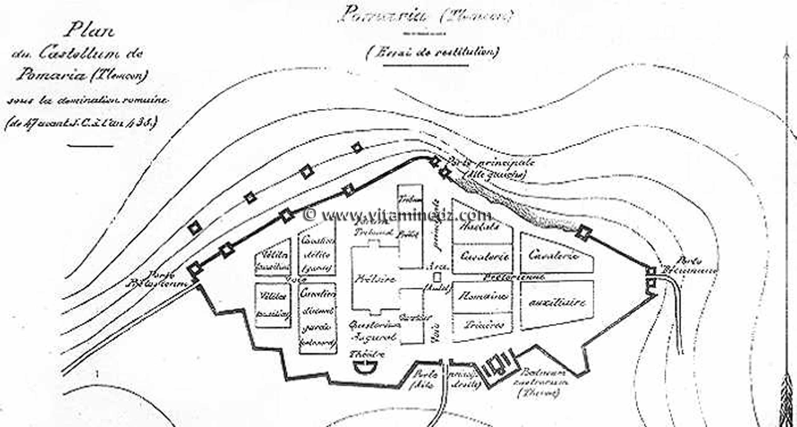 Plan du Castellum de Pomaria (Tlemcen)