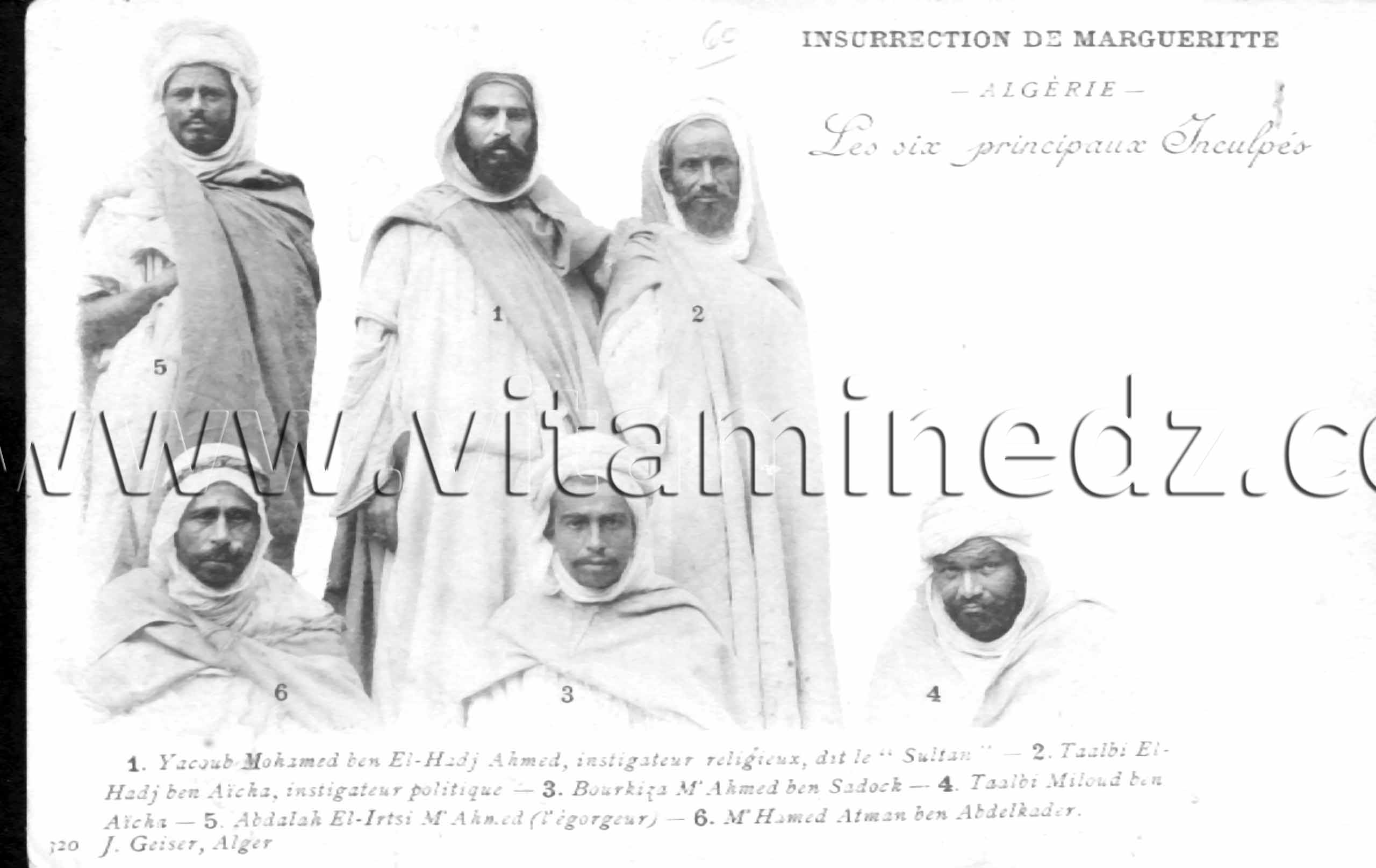 Insurection des marguerites les 6 princupaux inculpés